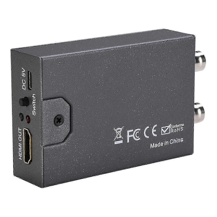 Adaptor BNC la HDMI pentru semnal TVI/CVI/AHD/CVBS, 1080P, 4K, 500-700m