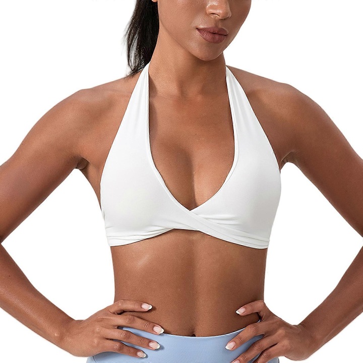 Sportmelltartó, fehér, légáteresztő anyag, háromszög alakú kosarak, nylon