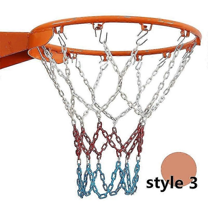 Kültéri kosárpalánk, fém, rozsdaálló háló, tartozékkészlet