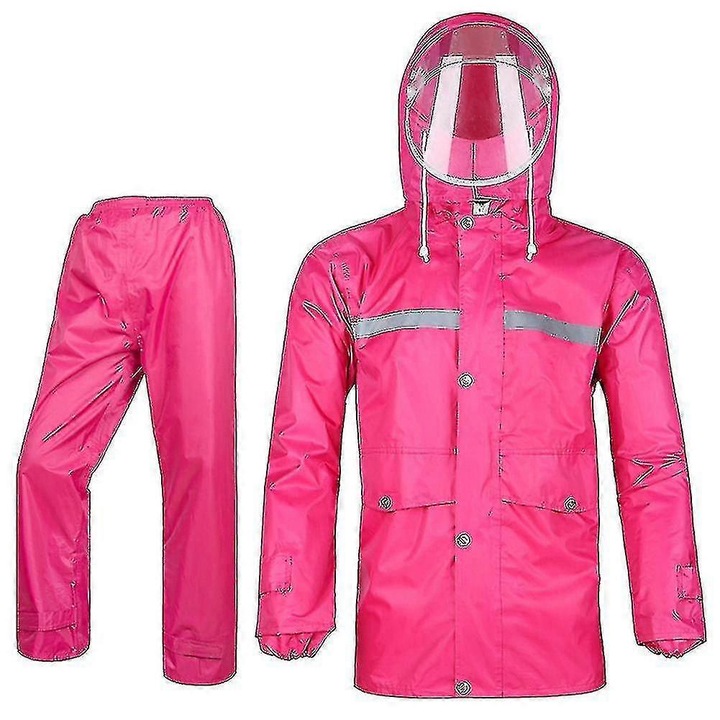Női esőkabát, vízálló, viharálló, rózsaszín, 3XL