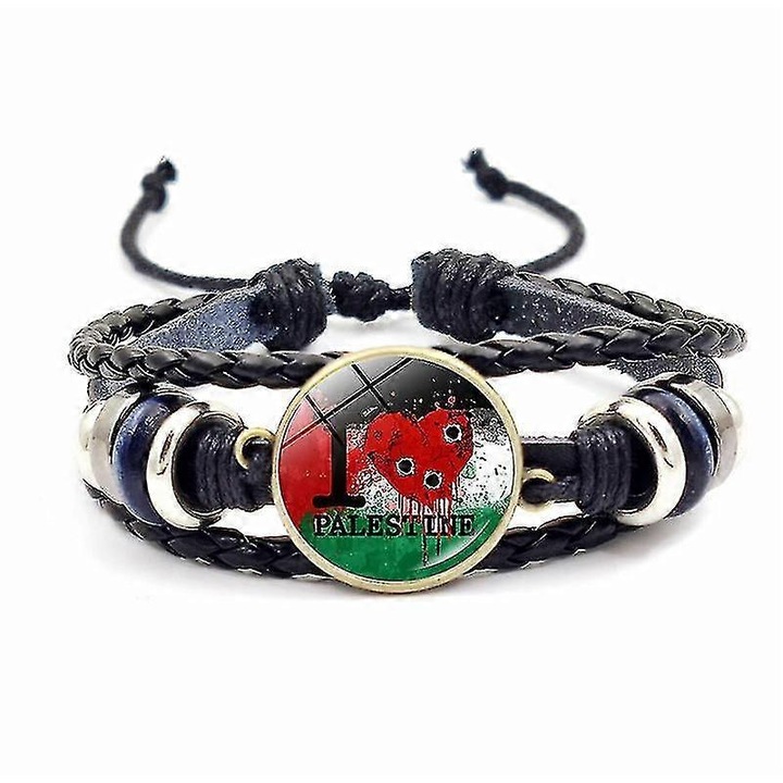 Bratara cu steagul palestinian, multicolor, bratara ajustabila