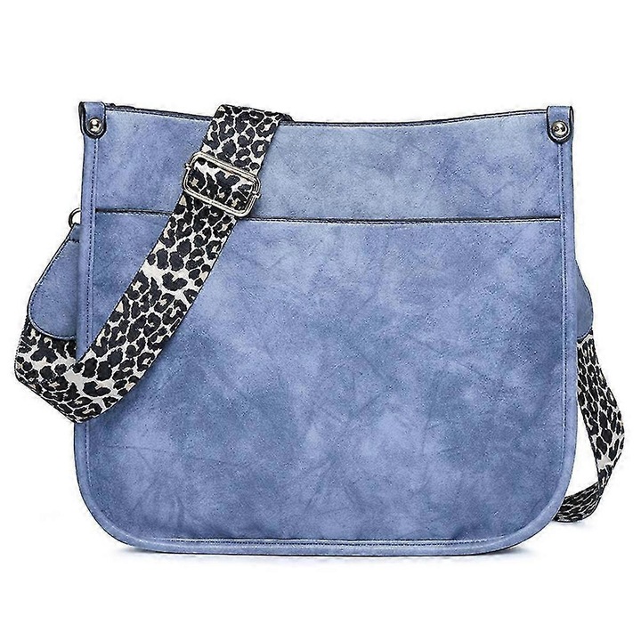 Női válltáska, stílusos modell, nagy kapacitású, kék, 30x10x27cm