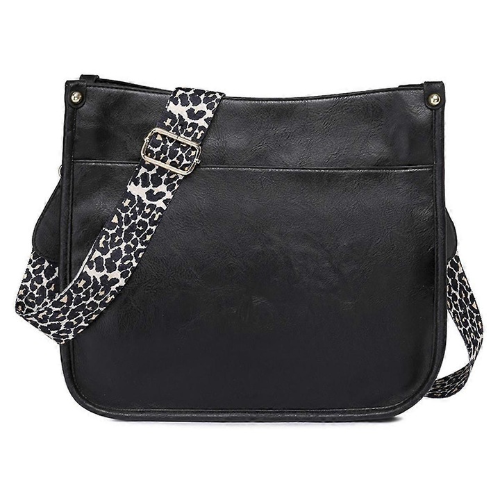 Női válltáska, fekete, 28x10x27cm, nagy kapacitású, PU anyagból