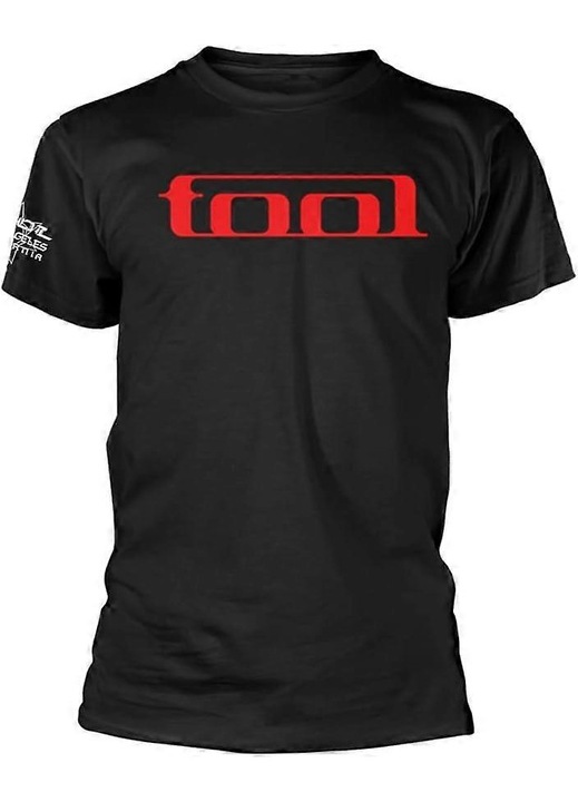 Férfi póló, Tool mintás, pamut, fekete/piros