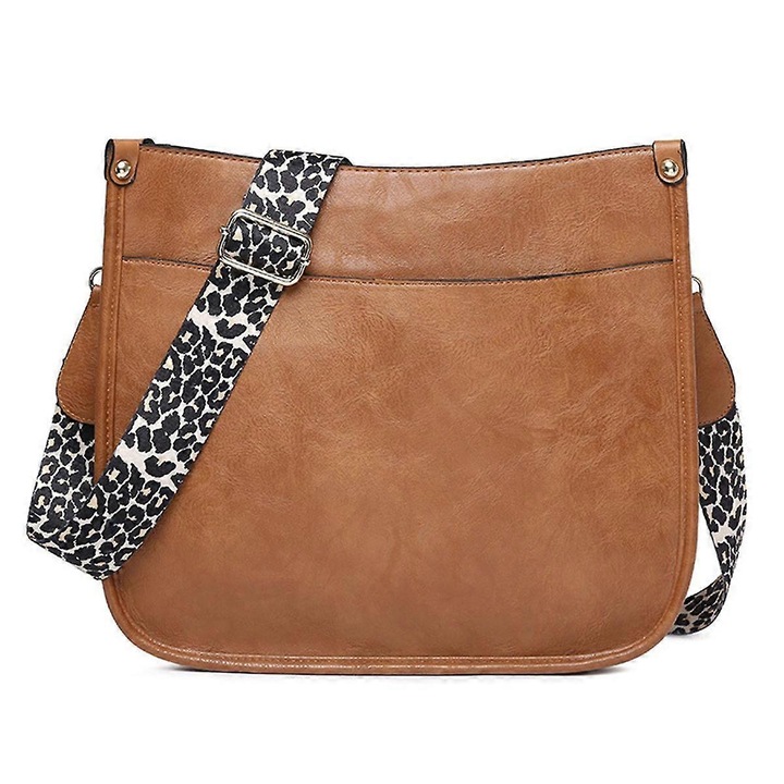 Női válltáska, barna, 28x10x27cm, nagy kapacitású, PU