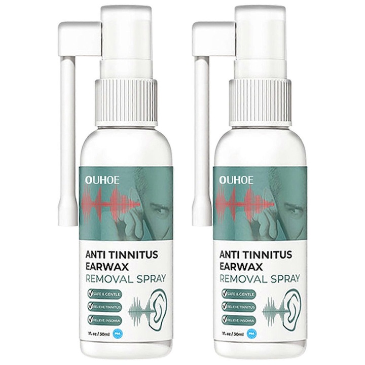 Set spray anti-tinitus si indepartare ceara urechi, 2 sticle, 30ml fiecare