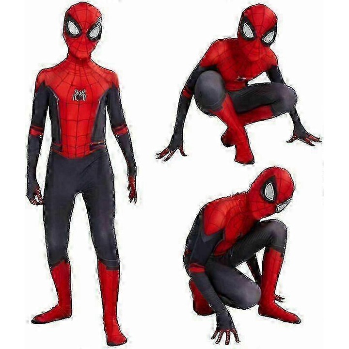 Costum Supererou copii, Spider Man, 120-130cm, spandex, include masca