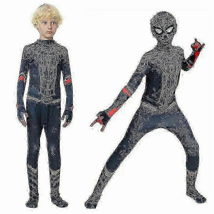 Costum Supererou copii, Spiderman, 100-110cm, spandex, include masca