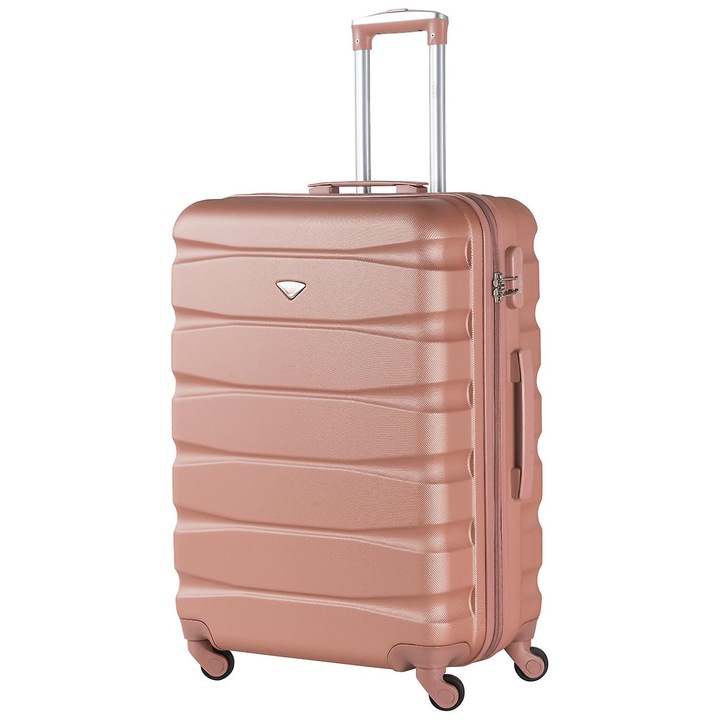 Troler cabina 4 roti, 25", Roz aurie