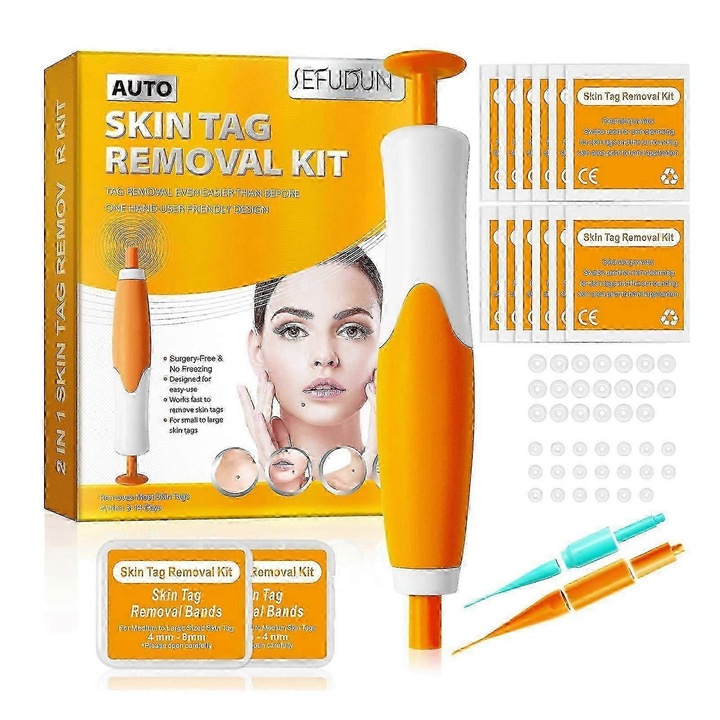 Set de pen pentru indepartarea alunitelor si negilor, 2 capete, dimensiune 12.5x3x16cm, portabil, convenabil