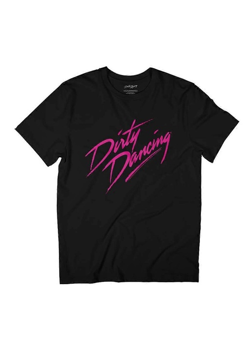 Gildan Dirty Dancing férfi póló, pamut, rózsaszín mintás, fekete