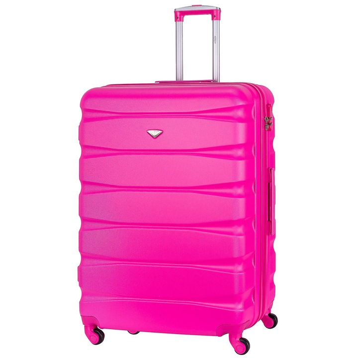 Troler cabina 4 roti, roz, dimensiune mare 29