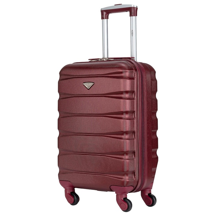 Troler cabina 4 roti, 55x35x20cm, culoare burgund, set de trolere