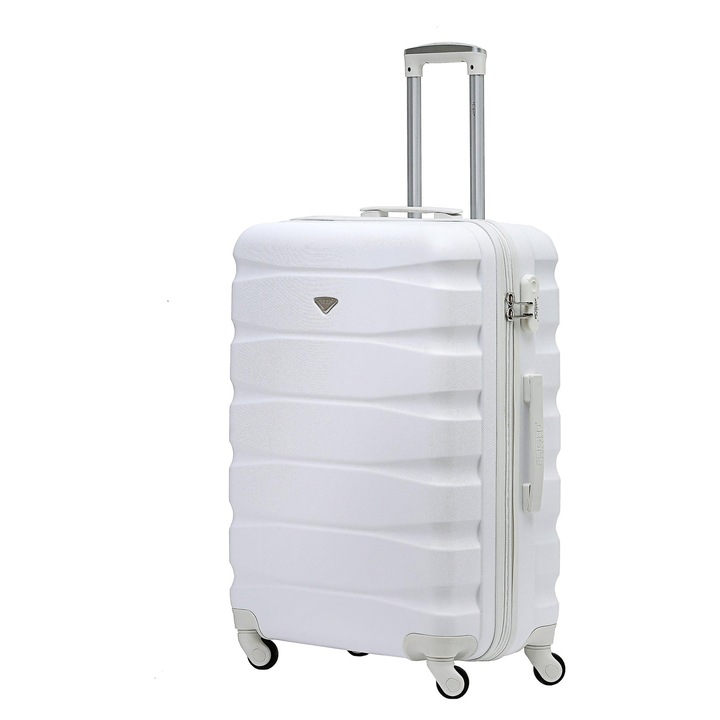 Kabin gurulós kocsi, 4 kerekű, fehér, közepes méret, 25"