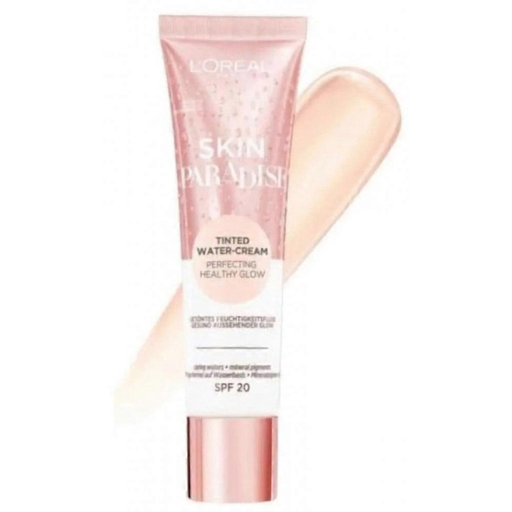 Fond de ten si baza de machiaj, L'Oreal Paris Skin Paradise, hidratant colorat, SPF 20, 30ml