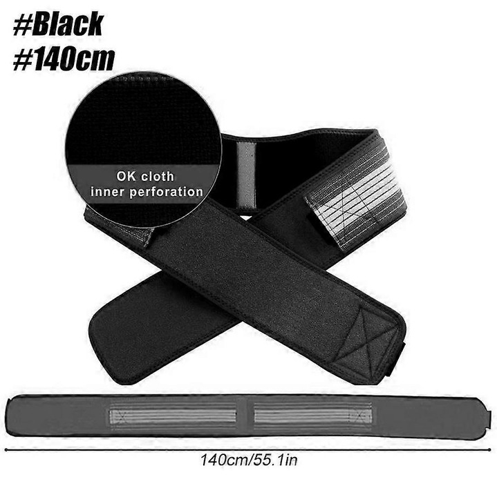 Curea pelvica, 109cm-140cm, neagra, set de sustinere pentru solduri si spate inferior