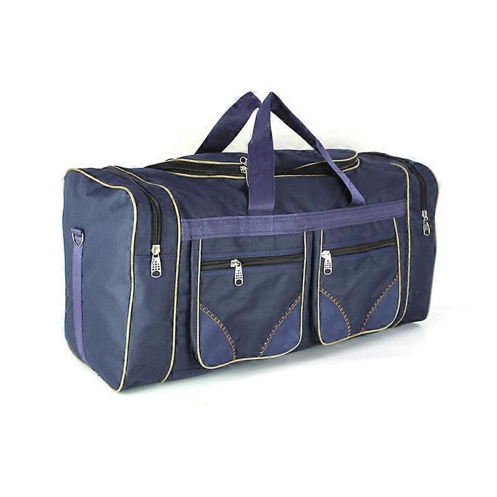 Utazótáska 80l, vízálló, nagy kapacitású, kék, 73x28x35cm