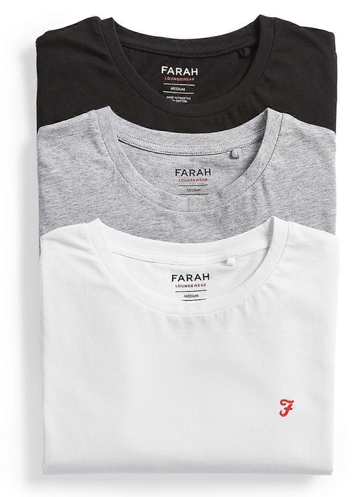 Set 3 tricouri barbati, Farah, bumbac, decolteu rotund, multicolor