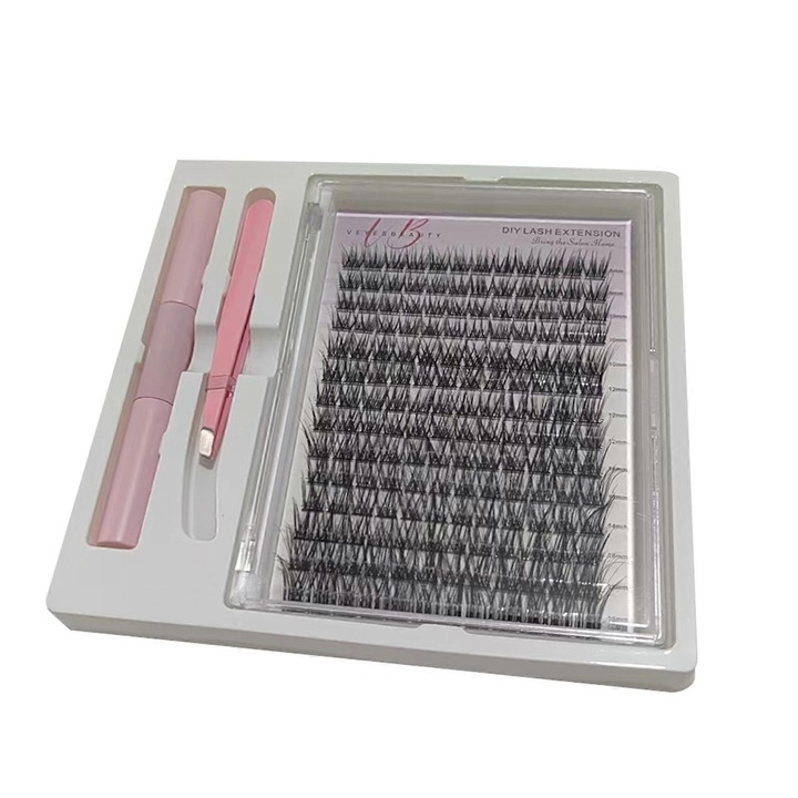 Комплект изкуствени мигли Veyesbeauty Luxebold, черен, включва изкуствени мигли, лепило, пинсети