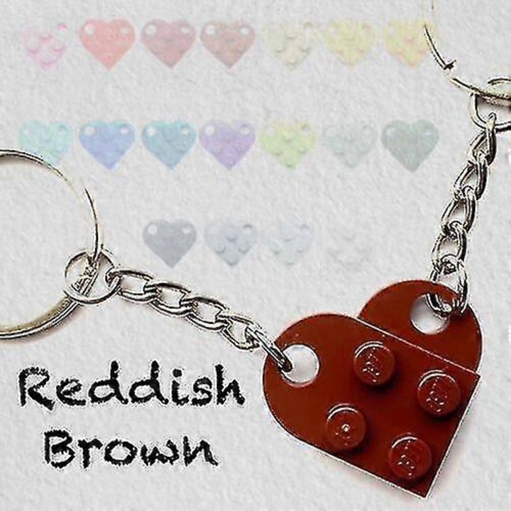 Tégla kulcstartó, vörösesbarna, ajándékkészlet szerelemhez és barátsághoz