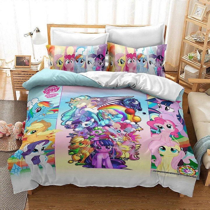 Set lenjerie de pat, 200x200cm, Multicolor