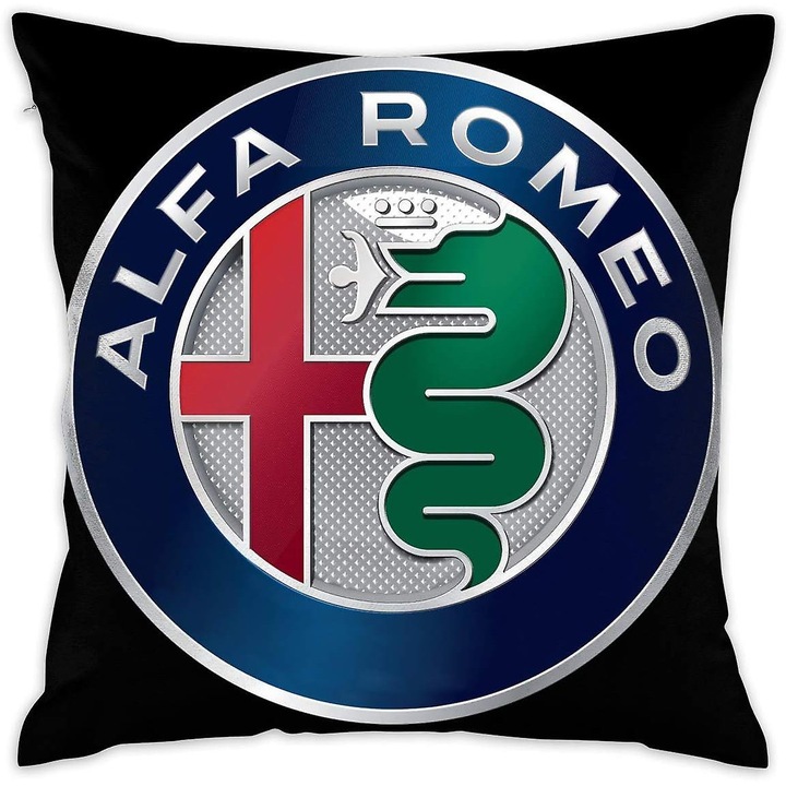 Калъфка за възглавница, 45x45см, дизайн със скрит цип, Alfa Romeo, многоцветен