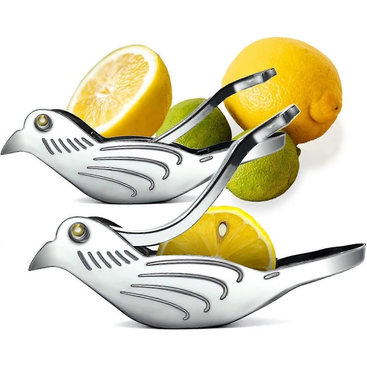 2 darabos kézi citrusprés készlet, rozsdamentes acél, madár design, citromhoz és lime-hoz