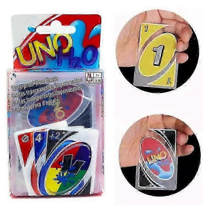 Joc de societate, UNO H2O, impermeabil, multicolor, 7-18 ani