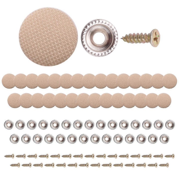 Set 30 bucati kit reparare plafon auto, fixare cuie, bej