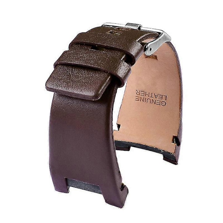 Curea din piele cu crestaturi 32mm pentru ceas Diesel DZ1216 DZ4246 DZ4287, neagra/maro, 128x85mm