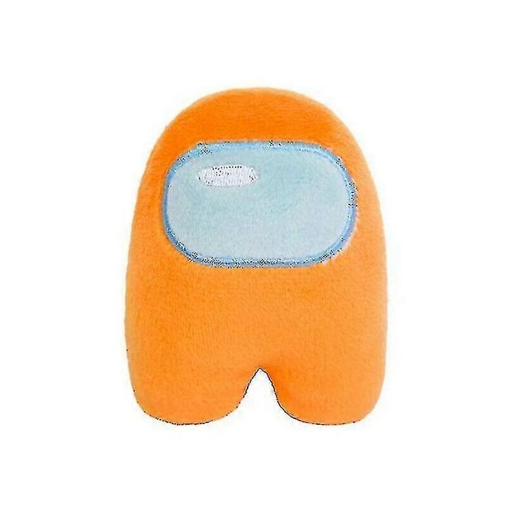 Jucarie de plus Among Us, 10cm, portocalie, set cu 1 papusa de plus