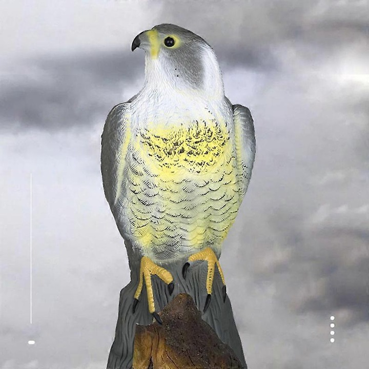 Репелент за птици тип сокол Falcon 41 см, бежов, реалистично плашило, устойчиво на атмосферни влияния