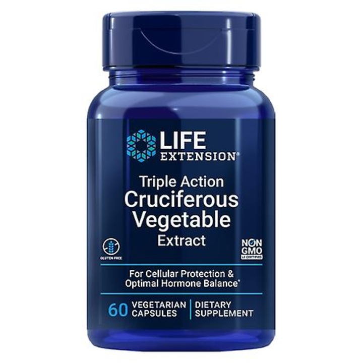 Life Extension - Extract de legume crucifere cu actiune tripla, 3 x 60 capsule vegetariene