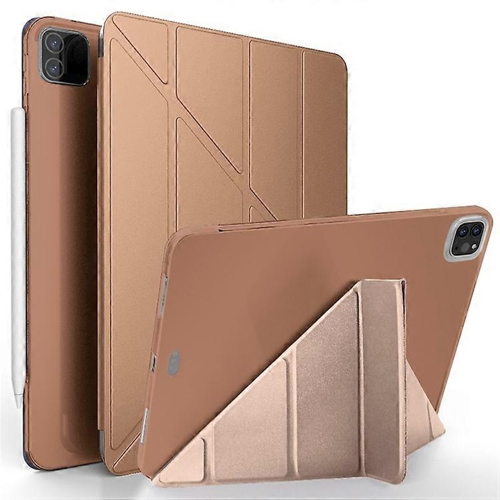 Калъф за таблет Origami, розово злато, за Pro 12.9-инчов, с универсална стойка, пълна защита