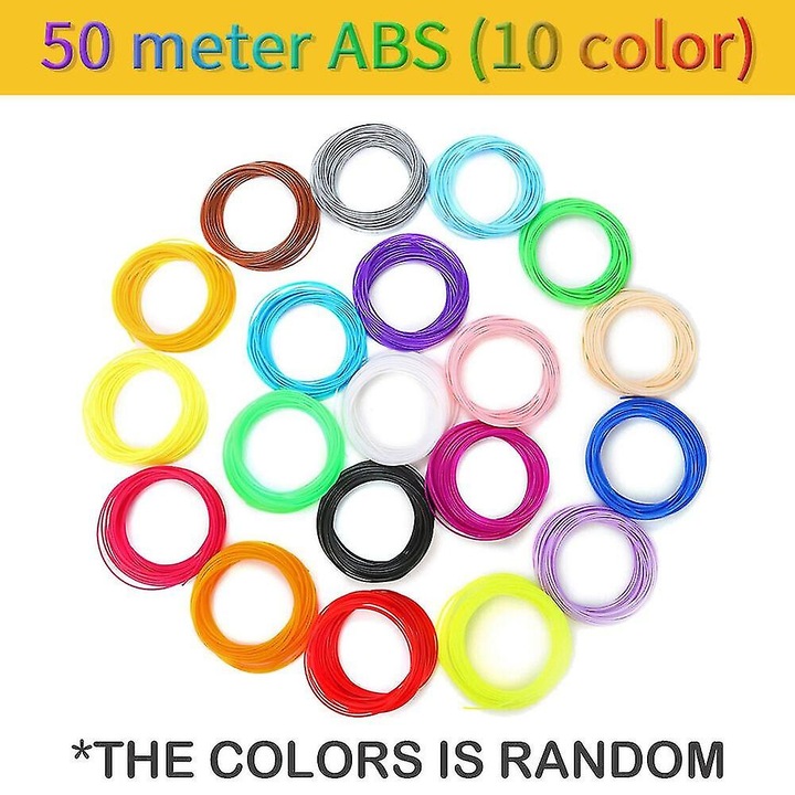 3D писалка, 50 м PLA филамент, множество цветове, регулиране на температурата, регулируема скорост на печат