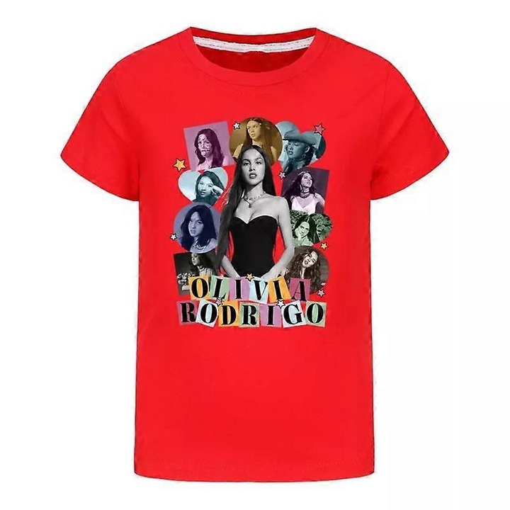 Gyermek póló, piros, pamut