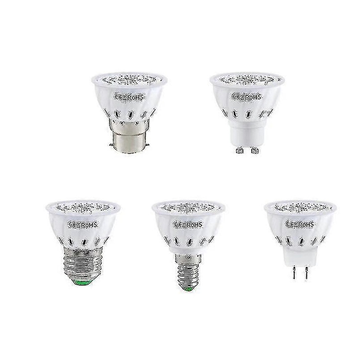 Bec LED pentru plante de interior, 500LM, spectru complet, 120 grade, B22/E14/GU10/MR16/E27