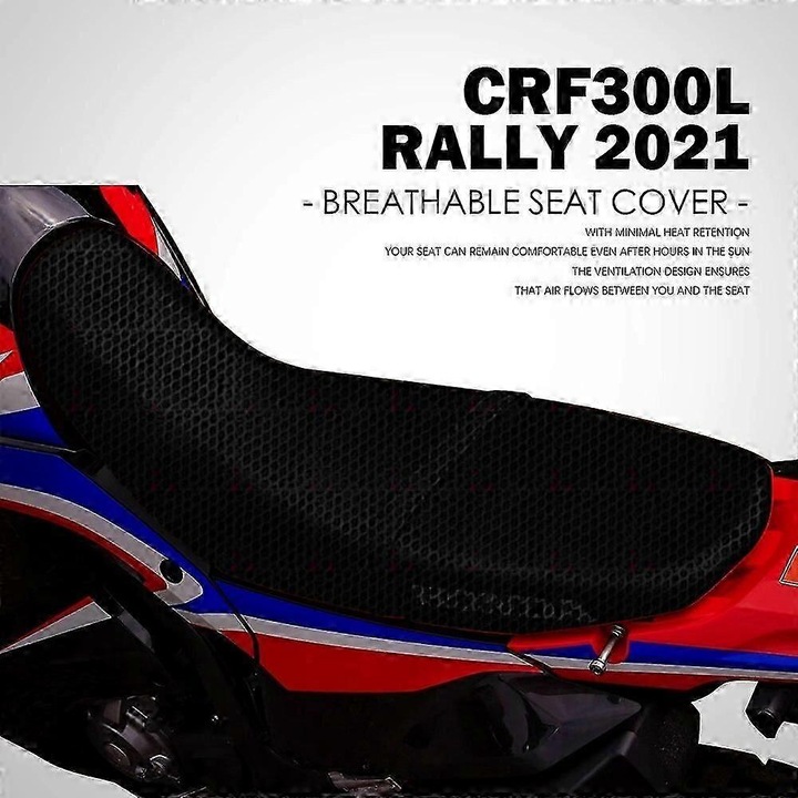 Husa pentru scaun motocicleta 3D, negru, pentru Honda CRF300L Rally 2021, nailon