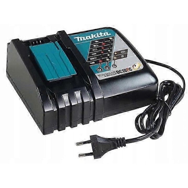 Eredeti Makita DC18RC gyors töltő, 18V, 3.0Ah, aktív hűtőrendszer, 156x190x84mm
