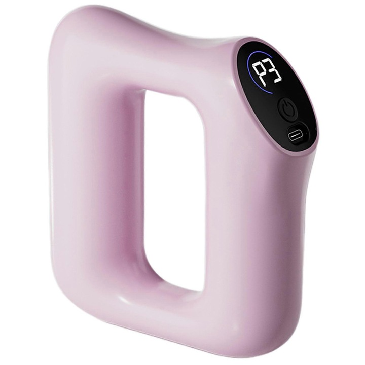 Inel multifunctional pentru masaj corporal, 14x13.5cm, 5 moduri de intensitate, portabile, roz