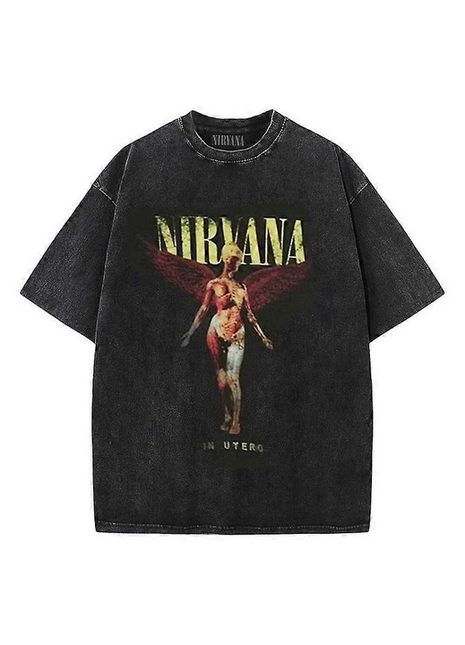 Унисекс тениска Nirvana In Utero, ретро, ежедневна, памук, многоцветна