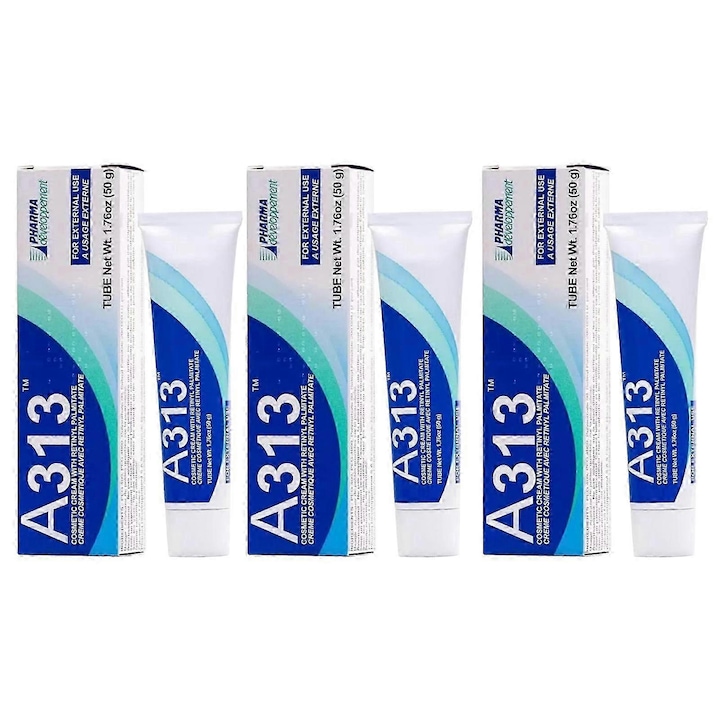 A-313 arckrém Retinol 2%-kal, 3 darabos készlet, öregedésgátló, póruscsökkentő, 50ml