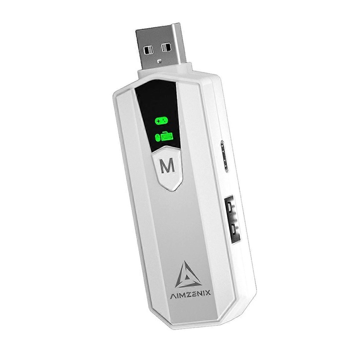 AX200PRO billentyűzet-egér adapter, fehér, 1000Hz, intelligens funkciók