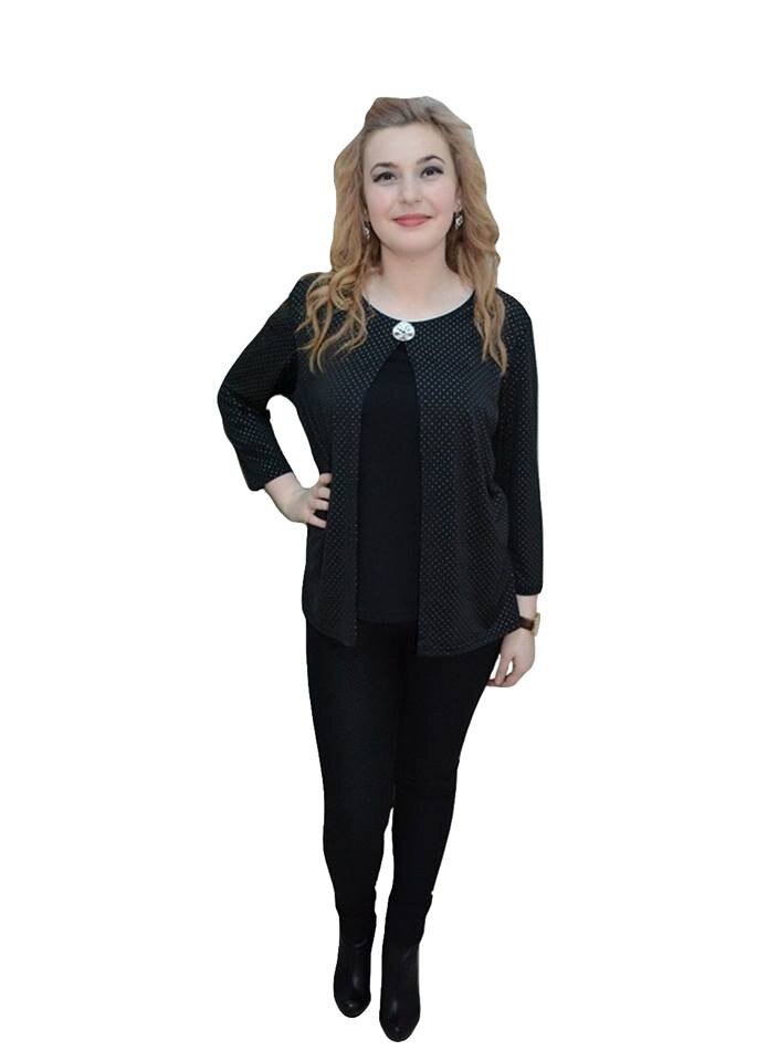 Bluza de dama,cu buline mici,D&J Exclusive, Negru