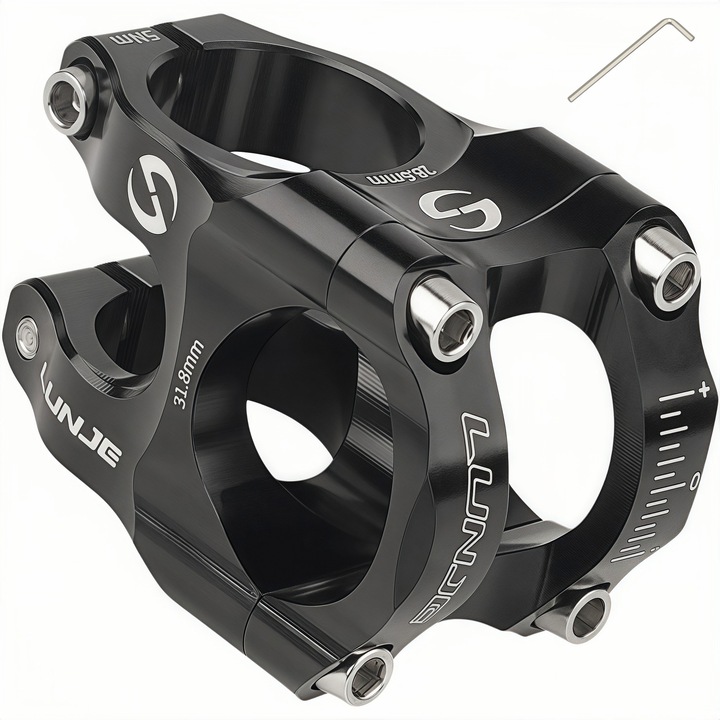 Pipa ghidon Ultra-Usoara de aluminiu CNC, HaploS®, tija scurta MTB de 35 mm, ridicator pentru ghidon de bicicleta montana, negru