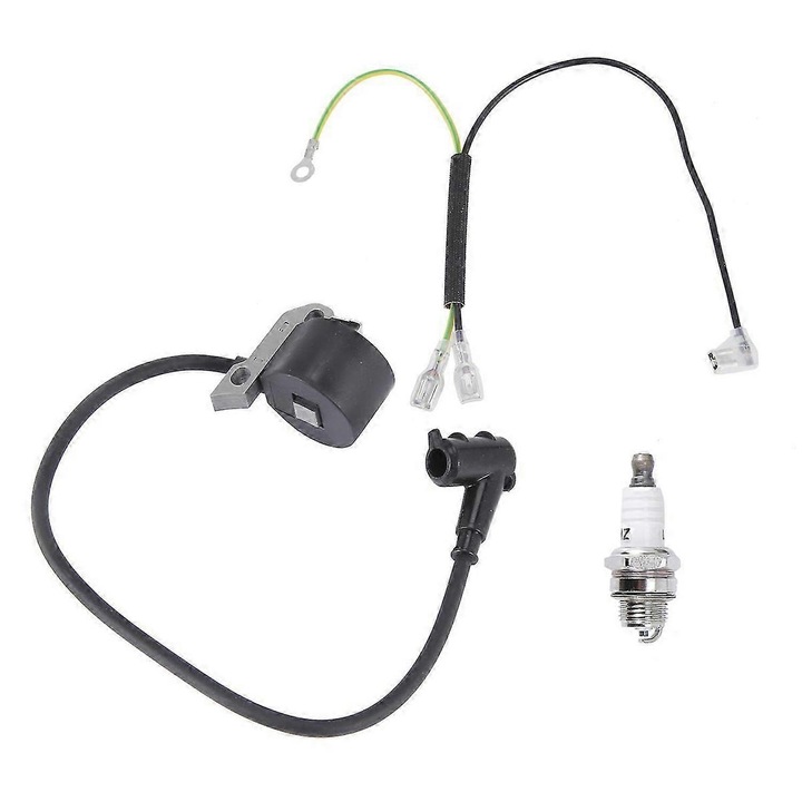 Gyújtótekercs és gyújtógyertya STIHL 009-025 láncfűrészekhez, fekete, szett