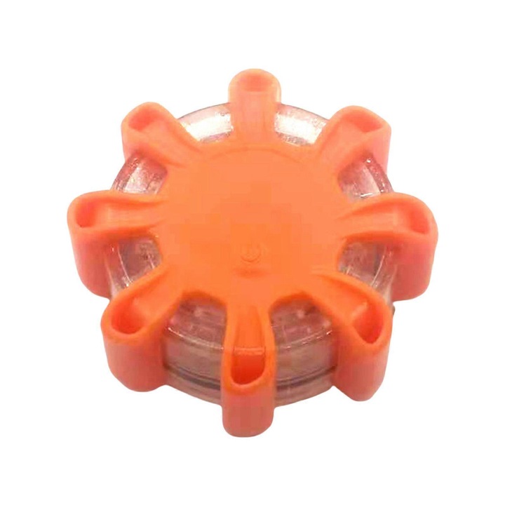 Lampa de avertizare LED portabila, 9 moduri de iluminare, portocaliu, 10cm