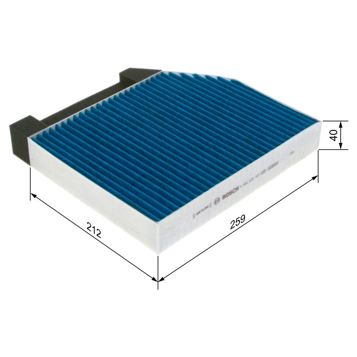 Utastérszűrő aktív szénnel, antiallergén, gombaölő, antibakteriális MERCEDES AMG GT (C192), AMG GT (X290), C (A205), C ALL-TERRAIN (S206), C (C204), C (C205) 1.5-Electric 06.11- BOSCH