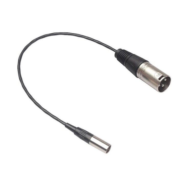 Cablu audio mini XLR tata la XLR tata 3PIN, 30cm, negru