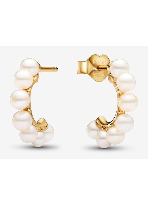 Cercei Pandora rotunzi deschisi cu perle de cultura de apa dulce tratata